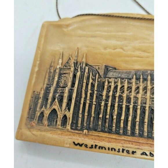 Vintage Arthur Osborne Ivorex 3D Wall Hanging Westminster Abbey 1930's - 4 1/2" - Picture 3 of 9